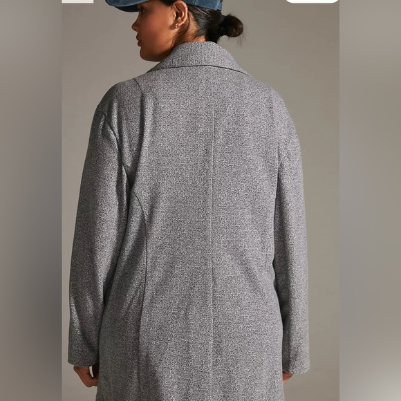 Avec Les Filles Gray/White Longline Knit Blazer Jacket XS EUC - Picture 2 of 10